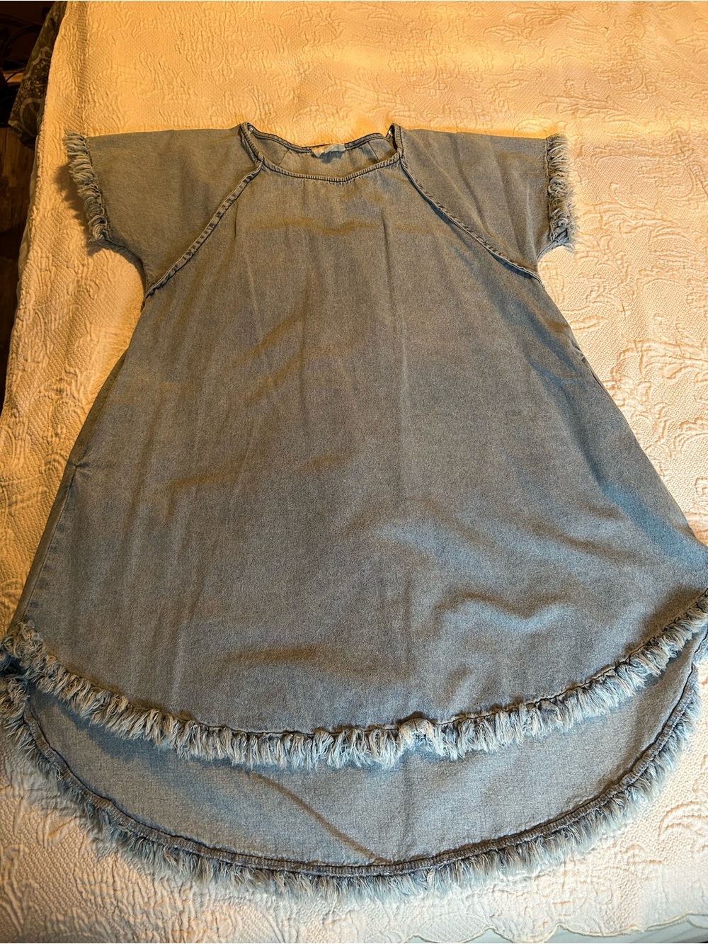 Umgee Light Blue Chambray T-Shirt Dress
